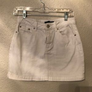 White Denim Mini Skirt